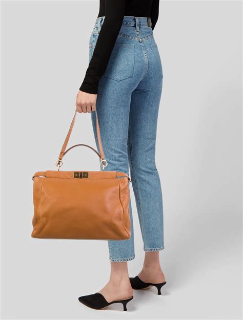 fendi peekaboo selleria large|Fendi denim peekaboo.